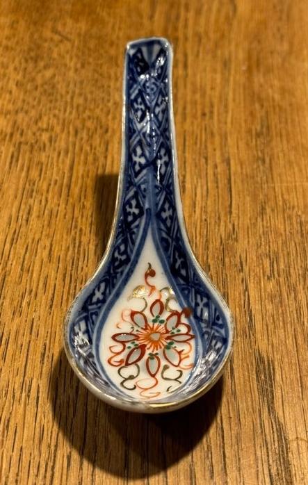 Vintage lepel van Chinees ‘rijstkorrel’ porselein, Antiek en Kunst, Ophalen of Verzenden
