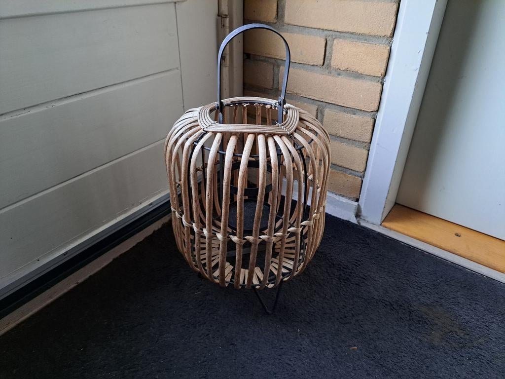 Mooie grote rieten windlicht nieuw, Huis en Inrichting, Ophalen, Nieuw