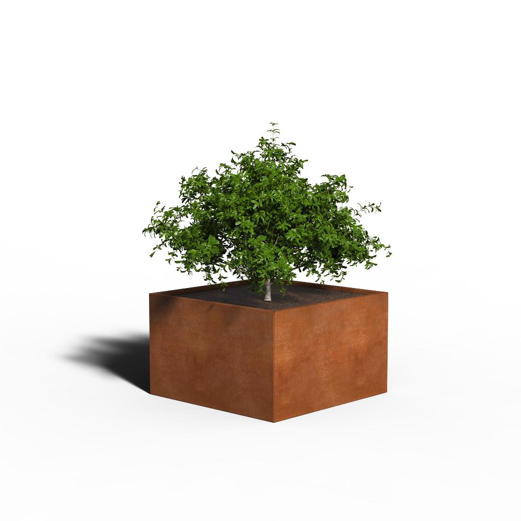 2e-kans: Cortenstaal Plantenbak 100x100x40 INCL. BODEM, Tuin en Terras, Bloembakken en Plantenbakken, Zo goed als nieuw, Metaal