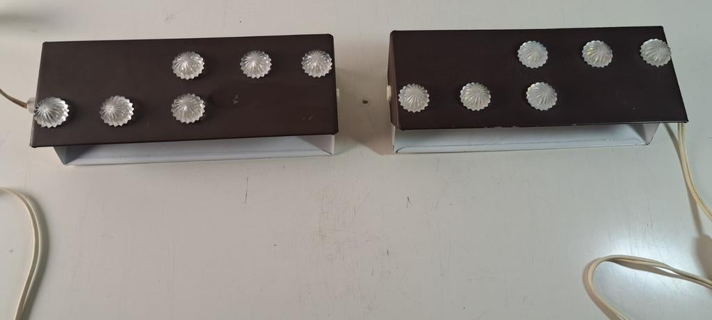 Setje Vintage bedlampjes met kunststof Crystallen, Antiek en Kunst, Ophalen of Verzenden