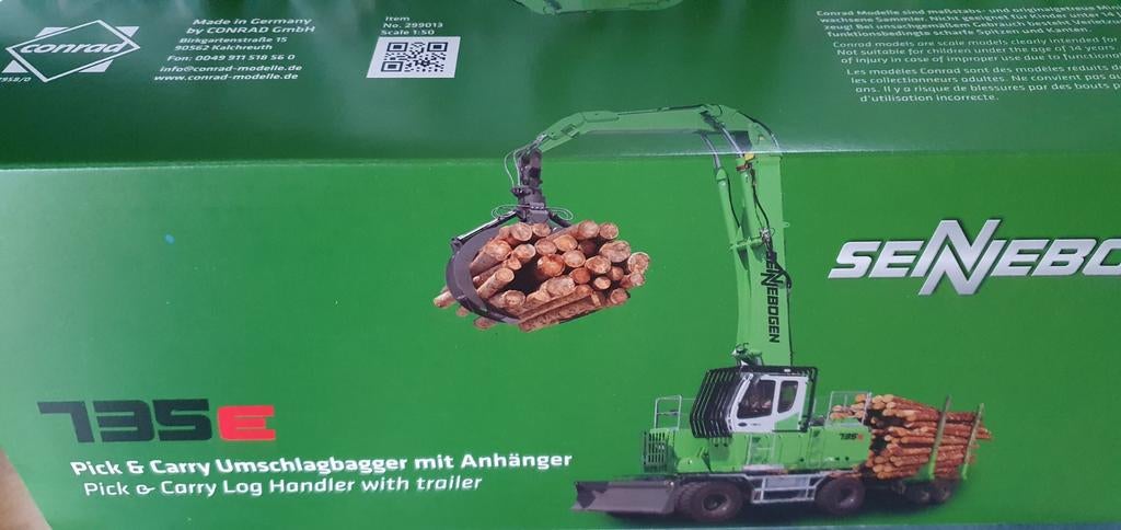 Sennebogen 735E hout overslagkraan met aanhanger,conrad,nw, Ophalen of Verzenden, Nieuw, Hijskraan, Tractor of Landbouw, Conrad
