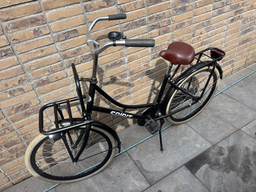 Zwarte halleluja fiets met Voordrager en Bruin Zadel, Fietsen en Brommers, Terugtraprem, Ophalen, Overige merken, 53 tot 56 cm
