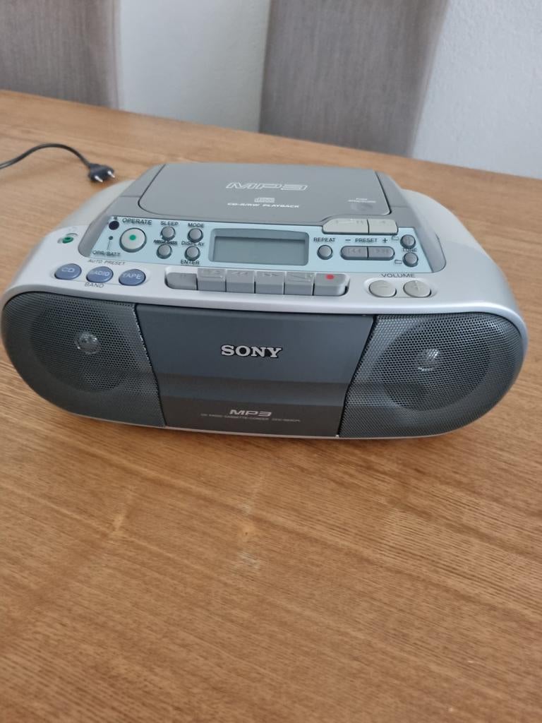 Sony MP3 CD/Cassette Speler met Radio - Draagbaar, Ophalen, Nieuw, Sony, Draagbaar