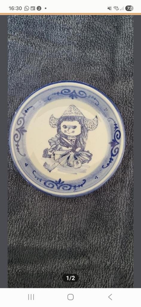 Delfts blauw bordje Zenith - Hollands meisje, Ophalen of Verzenden