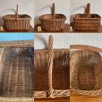 vier cottage gevlochten rieten draagmandjes draagbaar mandje, Gebruikt, Mand, Ophalen of Verzenden, Riet