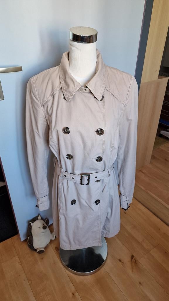 Yessica C&A Trenchcoat Maat 40 Beige Geruit, Maat 38/40 (M), Beige, Ophalen of Verzenden, Zo goed als nieuw