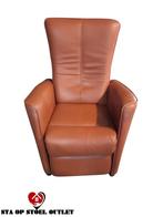 Prominent Sta op Stoel Cognac Leder, Huis en Inrichting, Fauteuils, Minder dan 50 cm, Minder dan 75 cm, Leer, Ophalen of Verzenden