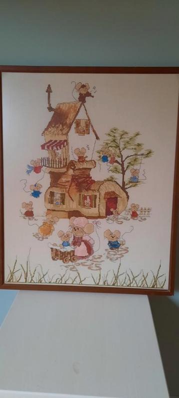 Borduurwerk Muizenschoen Kinderkamer beschikbaar voor biedingen