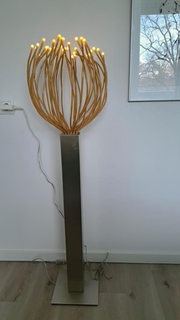 Staande lamp, Huis en Inrichting, Lampen | Vloerlampen, Gebruikt, 150 tot 200 cm, Kunststof, Metaal, Ophalen of Verzenden