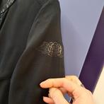 L' Argentina zwarte blouse + logo's & pu leren rand S 44739, Kleding | Dames, Blouses en Tunieken, Ophalen of Verzenden