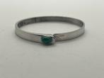 B721 Prachtige 800 zilveren armband groene steen, Sieraden, Tassen en Uiterlijk, Antieke sieraden, Ophalen of Verzenden, Zilver