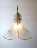 Vintage Kalmar hanglamp Murano Hollywood Regency ijsglas, Gebruikt, Ophalen of Verzenden, 75 cm of meer, Glas