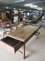 Oer 11609 ANTIEKE 18e eeuwse eiken tafel met grote laden, Ophalen