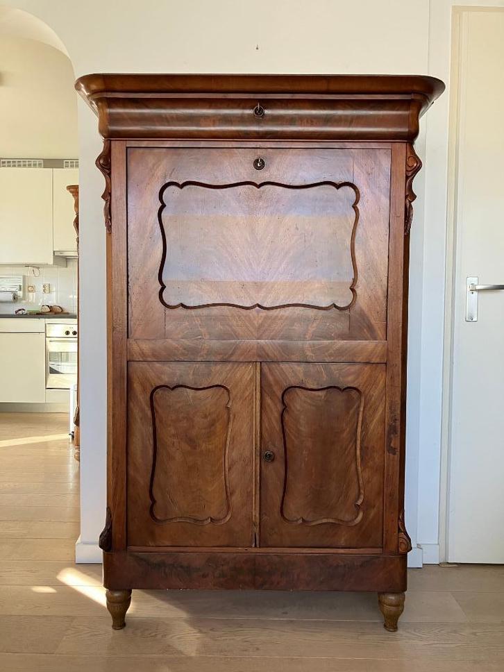 prachtige antieke biedermeier secretaire kast mahonie, Antiek en Kunst, Antiek | Meubels | Kasten, Ophalen