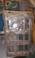 Rieten mand met glas en kaars, Ophalen of Verzenden, Nieuw, Rechthoekig, Riet