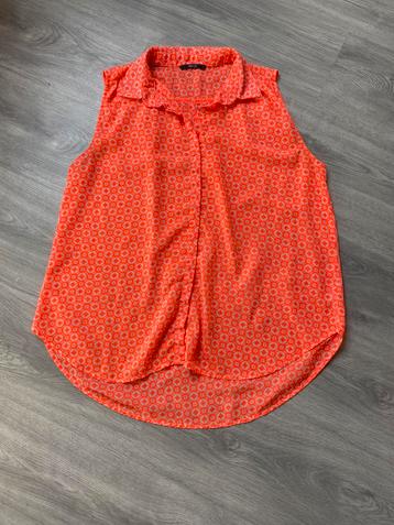Fluor oranje mouwloze blouse beschikbaar voor biedingen