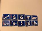 Postzegels blauwe iconen serie gestempeld en afgeweekt, Ophalen of Verzenden, Na 1940, Gestempeld