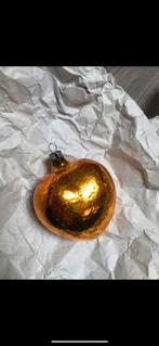 Oude Vintage kerstbal Hart van Goud, Ophalen of Verzenden, Zo goed als nieuw