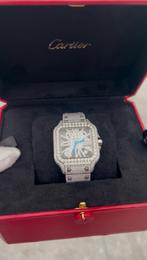 Cartier santos skeleton met diamantjes, Sieraden, Tassen en Uiterlijk, Horloges | Heren, Ophalen, Nieuw, Staal, Overige merken