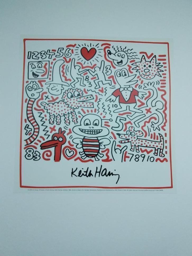 Keith Haring 1958-1990 "Buth supject Acrylic on baby ctib", Verzamelen, Foto's en Prenten, Zo goed als nieuw, Prent, Overige onderwerpen