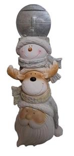 Kerstman rendier en sneeuwman op elkaar met licht 62cm hoog, Diversen, Kerst, Ophalen, Nieuw