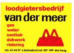 Sticker bouw loodgieter van der Meer Den Haag Bylandtstraat, Verzenden, Zo goed als nieuw, Bedrijf of Vereniging