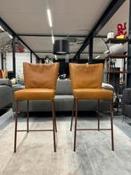 2 Nieuw Label Gabon Barstoelen Bald sprang leer Design Kruk, Nieuw, Leer, Ophalen of Verzenden, Label