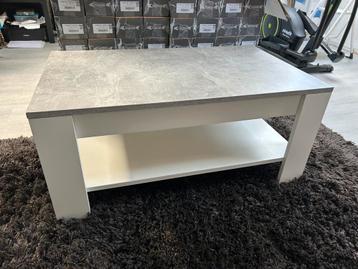 Wit met licht grijs blad salontafel beschikbaar voor biedingen