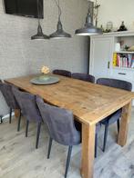 Stevige mooie teakhouten tafel 200x90 cm, Ophalen, Gebruikt, Teakhout, 200 cm of meer