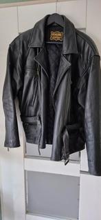 Zwarte leren jas ook geschikt voor op de motor xl, Kleding | Heren, Jassen | Zomer, Zwart, Genuine Leather, Maat 56/58 (XL), Ophalen of Verzenden