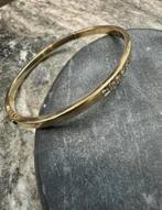 14k gouden slavenarmband met briljant, Ophalen of Verzenden, Zo goed als nieuw, Goud