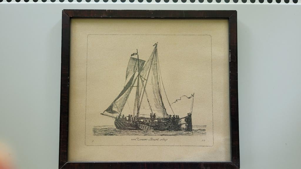 Pentekening van een Zeeuws Beurtschip in een lijstje, Ophalen of Verzenden, Voor 1940