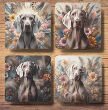 Weimaraner Barok stijl onderzetters met houder beschikbaar voor biedingen