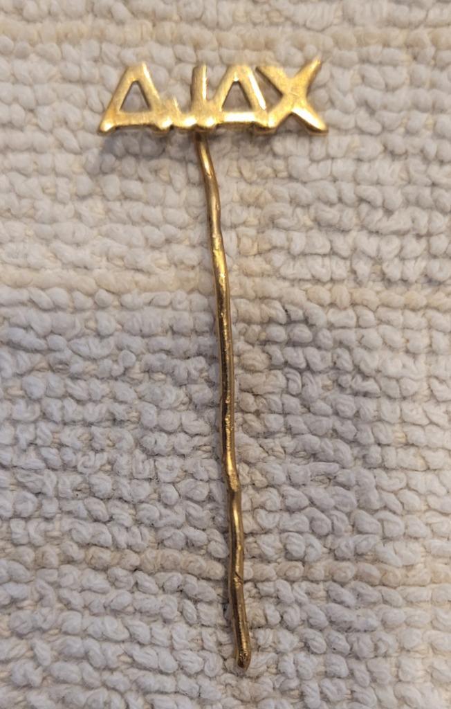 Ajax 14 karaat gouden das speld, circa 1,2 gram, Verzamelen, Speldjes, Pins en Buttons, Zo goed als nieuw, Speldje of Pin, Sport