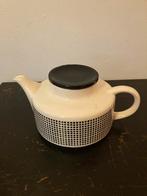 Vintage Duitse Theepot met Rasterpatroon - Met Barstje, Ophalen of Verzenden