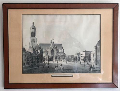 Prent Arnhem; Gezigt op de Groote Markt, Verzamelen, Foto's en Prenten, Voor 1940, Ophalen