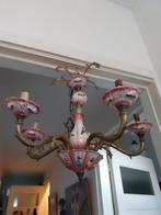 Mooie Kroonluchter met Bloemenmotief, Ophalen, Gebruikt, Glas, Antiek