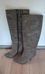 Glitterlaarzen 38, Ophalen of Verzenden, Zo goed als nieuw, Zwart, Hoge laarzen