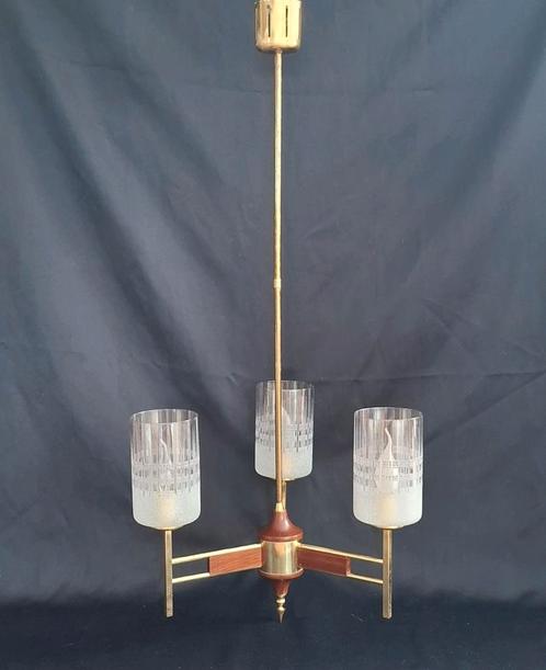 Vintage Messing Stilnovo Hanglamp, Huis en Inrichting, Lampen | Kroonluchters, Gebruikt, Ophalen of Verzenden
