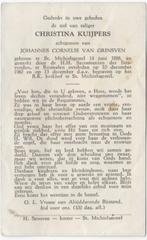 Christina Kuijpers 1888 St. Michielsgestel + 1960 Rosmalen, Verzamelen, Bidprentjes en Rouwkaarten, Verzenden