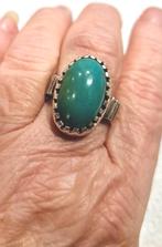 Zilveren ring met turquoois Navajo, 18 tot 19, Blauw, Ophalen of Verzenden, Dame
