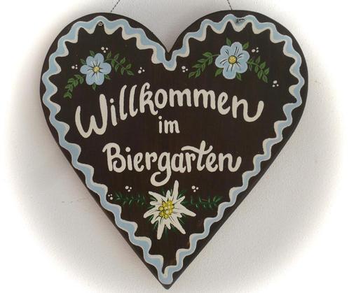 Handgeschilderd houten bord Lebkuchen / Biergarten / Kerst, Huis en Inrichting, Woonaccessoires | Wanddecoraties, Nieuw, Ophalen of Verzenden
