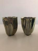 Mobach vaasjes 2 stuks, Huis en Inrichting, Ophalen, Blauw, Minder dan 50 cm, Glas