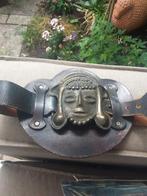 Leren brons riem kunstwerk parijs Joel Ronez design vintage, Ophalen of Verzenden