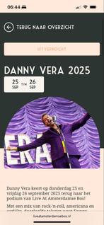 2 tickets Danny Vera 26 September Amsterdamse Bos, Twee personen, September