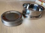 RVS Wijnset : Koude fles Houder en 6 Glas Onderzetters., Huis en Inrichting, Keuken | Servies, Overige materialen, Overige typen