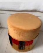 Okergele poef met franjes - Nieuw!, Ophalen, Minder dan 50 cm, Rond, Nieuw