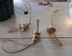 3 goudkleurige hangertjes kerstklok - hout - nieuw, Ophalen of Verzenden, Nieuw