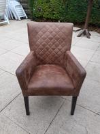 Bruine fauteuil met armleuningen, Hout, Bruin, Ophalen of Verzenden, Zo goed als nieuw