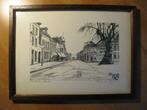 originele ets L. v. Gent Markt Nieuwstraat Eindhoven ca 1900, Ophalen of Verzenden